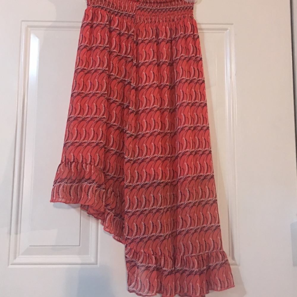 Love, fire Orange Bohemian Asymmetrical Skirt